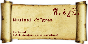 Nyulasi Ágnes névjegykártya